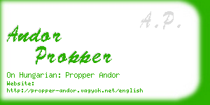 andor propper business card